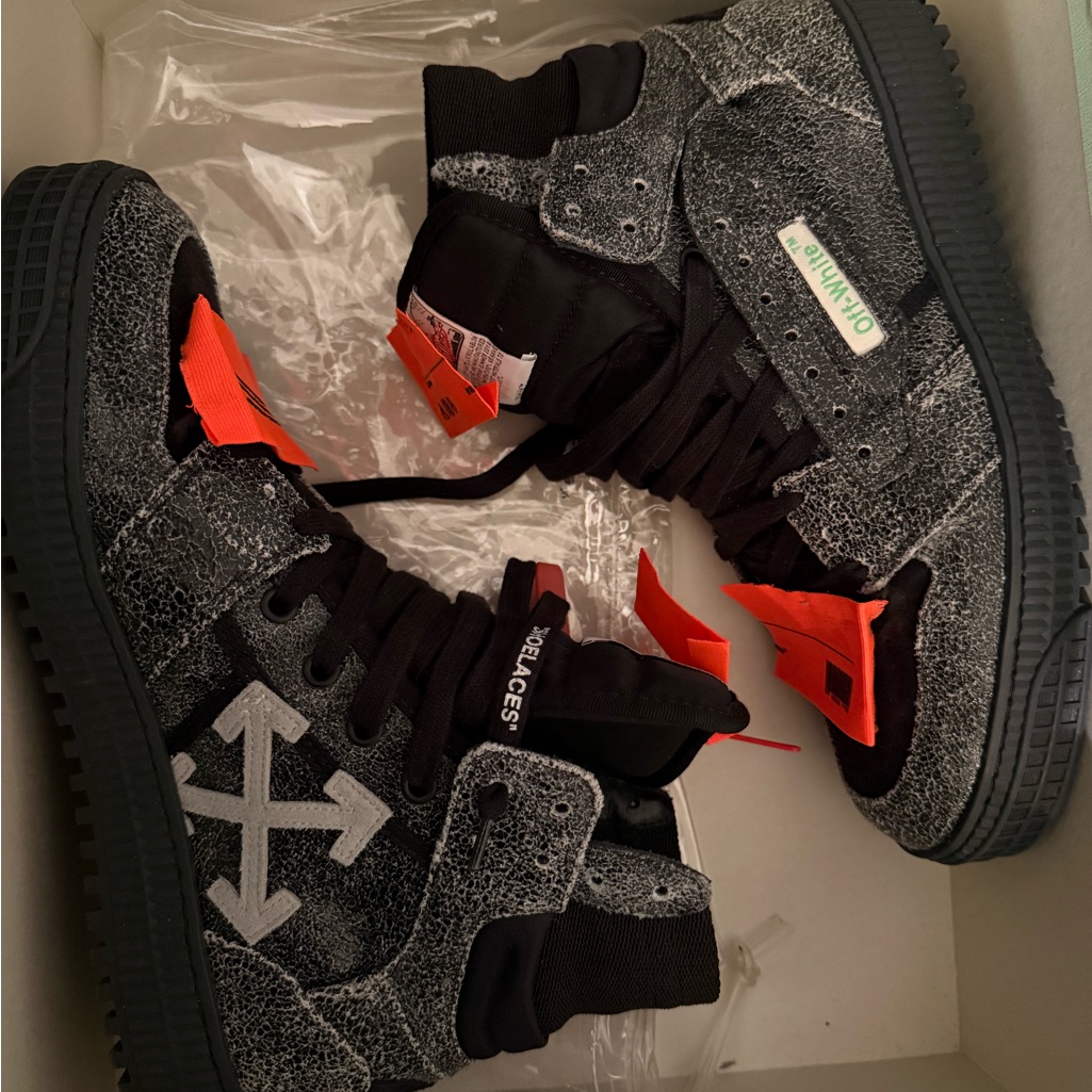 Off-White Black And Orange High-Top Sneakers